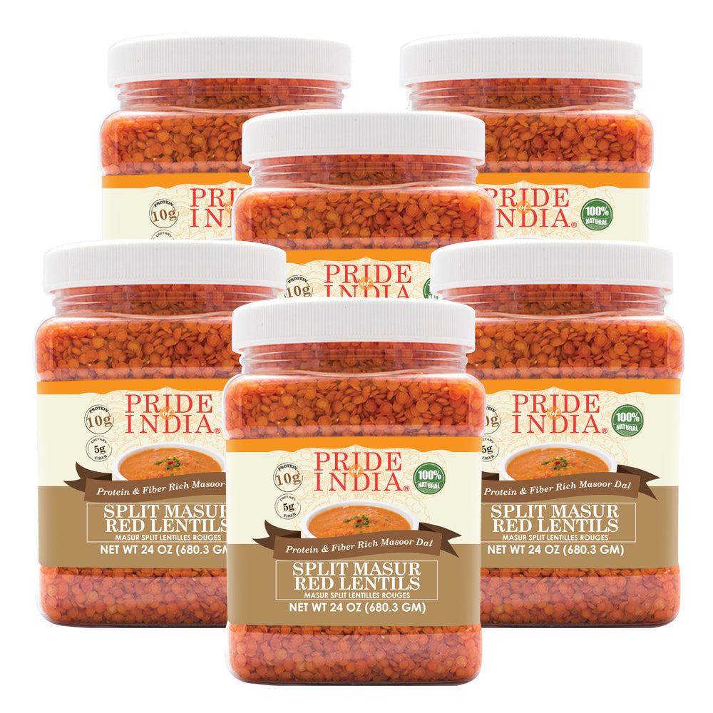 Indian Split Masur Red Lentils - Protein & Fiber Rich Masoor Dal Jar