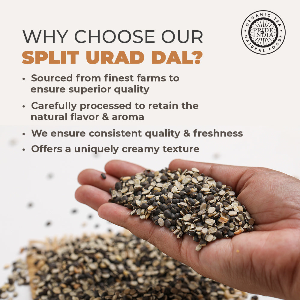 Indian Split Black Gram Matpe Beans - Protein & Fiber Rich Urad Dal Jar