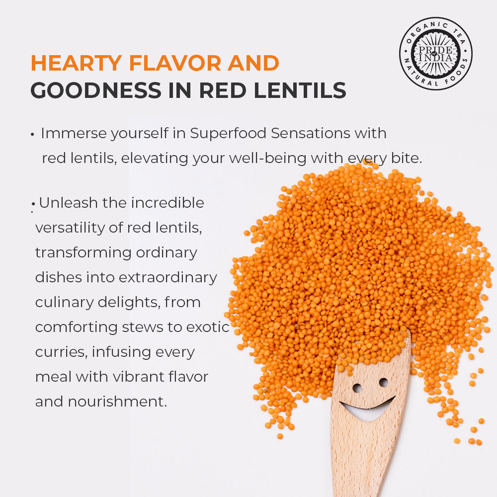 Indian Split Masur Red Lentils - Protein & Fiber Rich Masoor Dal Jar