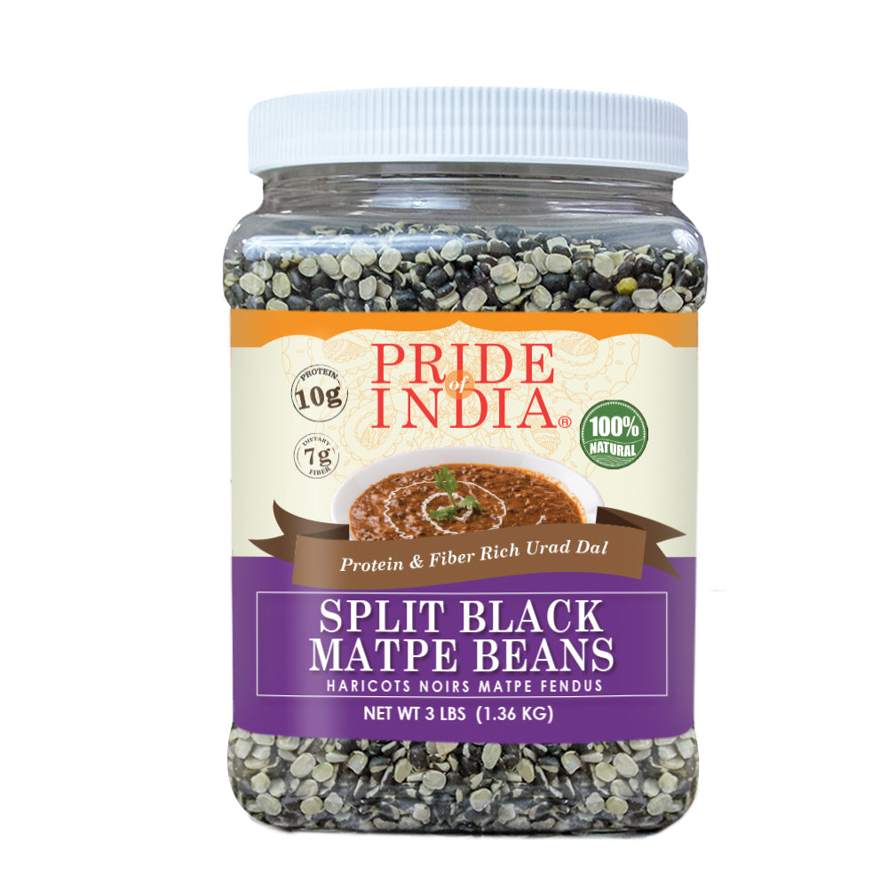Indian Split Black Gram Matpe Beans - Protein & Fiber Rich Urad Dal Jar