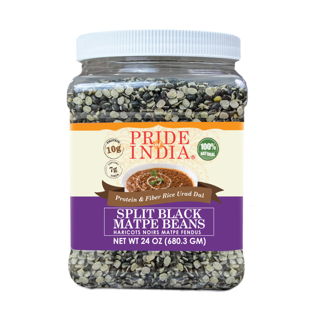 Indian Split Black Gram Matpe Beans - Protein & Fiber Rich Urad Dal Jar